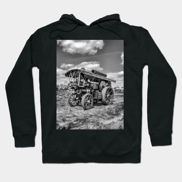 Showmans Engine "Lord Nelson" Black and White Hoodie by avrilharris